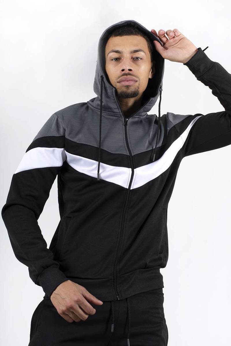 Marley Colourblock Chevron Hooded Skinny Tracksuit Thumbnail Marley Colourblock Chevron Hooded Skinny Tracksuit Thumbnail