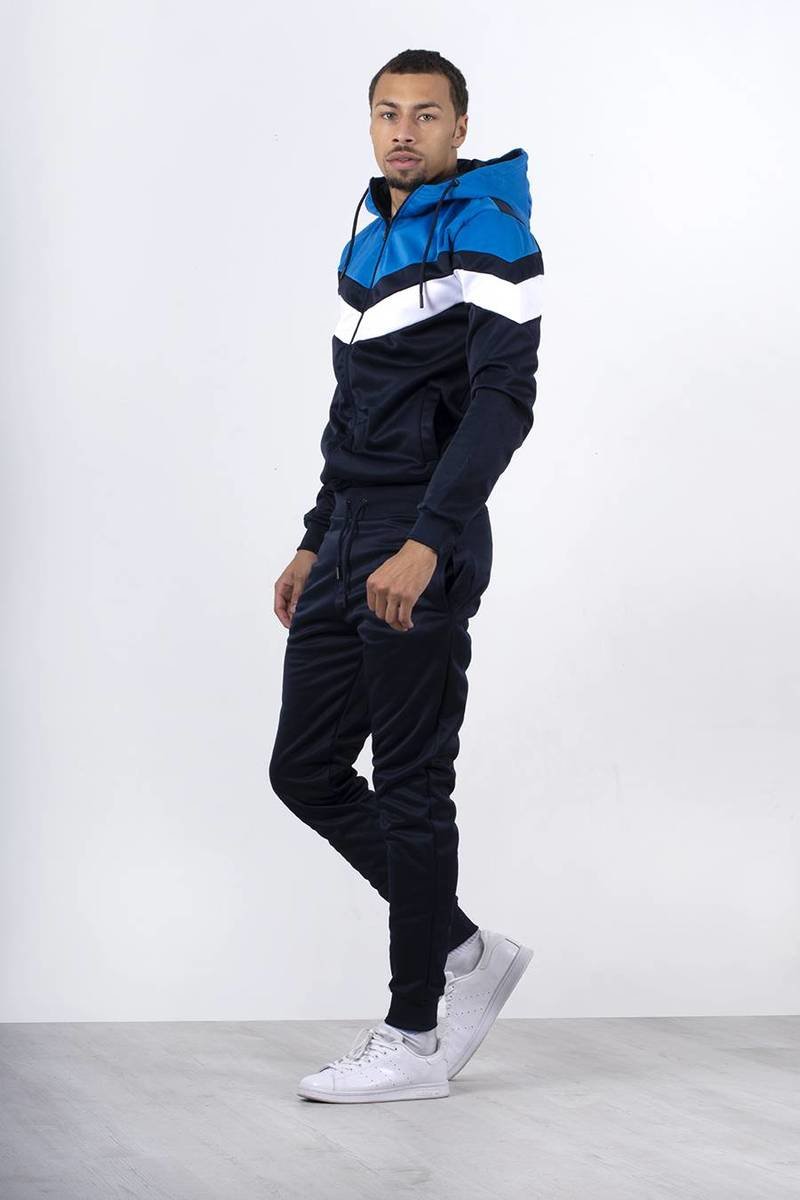 Marley Colourblock Chevron Hooded Skinny Tracksuit Thumbnail Marley Colourblock Chevron Hooded Skinny Tracksuit Thumbnail