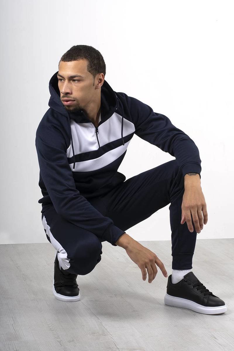 Robin Panel Half Zip Hooded Tracksuit Robin Panel Half Zip Hooded Tracksuit