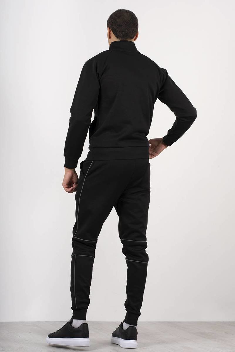Axel Skinny Fit Pullover Tracksuit With Reflective Piping Thumbnail Axel Skinny Fit Pullover Tracksuit With Reflective Piping Thumbnail