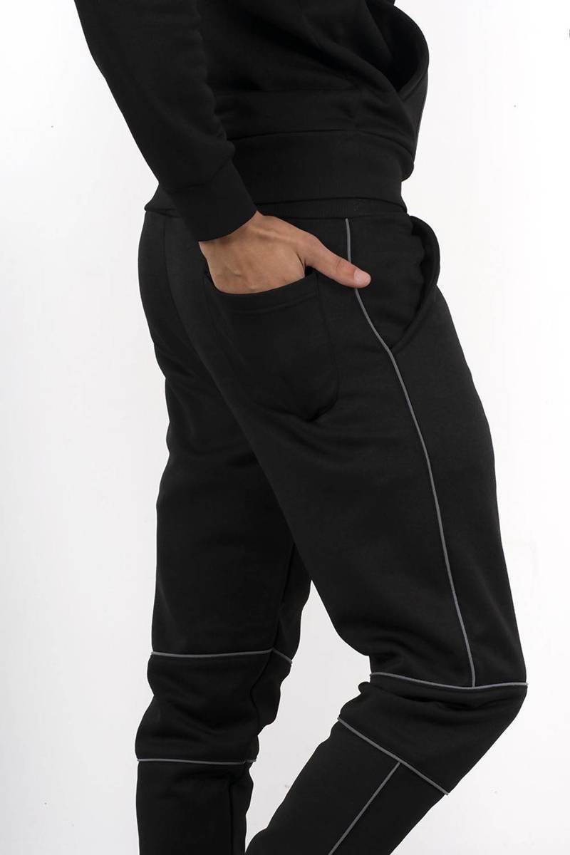 Axel Skinny Fit Pullover Tracksuit With Reflective Piping Thumbnail Axel Skinny Fit Pullover Tracksuit With Reflective Piping Thumbnail