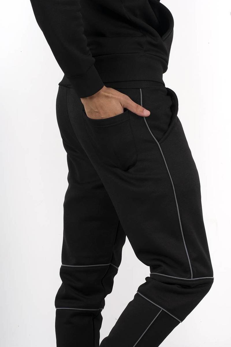 Axel Skinny Fit Pullover Tracksuit With Reflective Piping Thumbnail Axel Skinny Fit Pullover Tracksuit With Reflective Piping Thumbnail