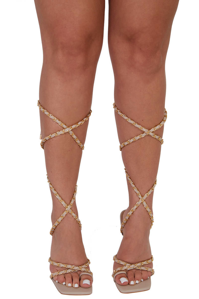 Wynter Multi Chain Strap Tie Leg Heels Thumbnail Wynter Multi Chain Strap Tie Leg Heels Thumbnail