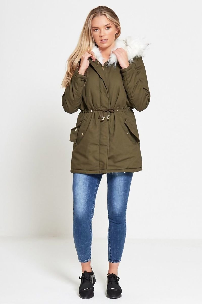 Reign White Angel Fur Hooded Parka Coat Thumbnail Reign White Angel Fur Hooded Parka Coat Thumbnail