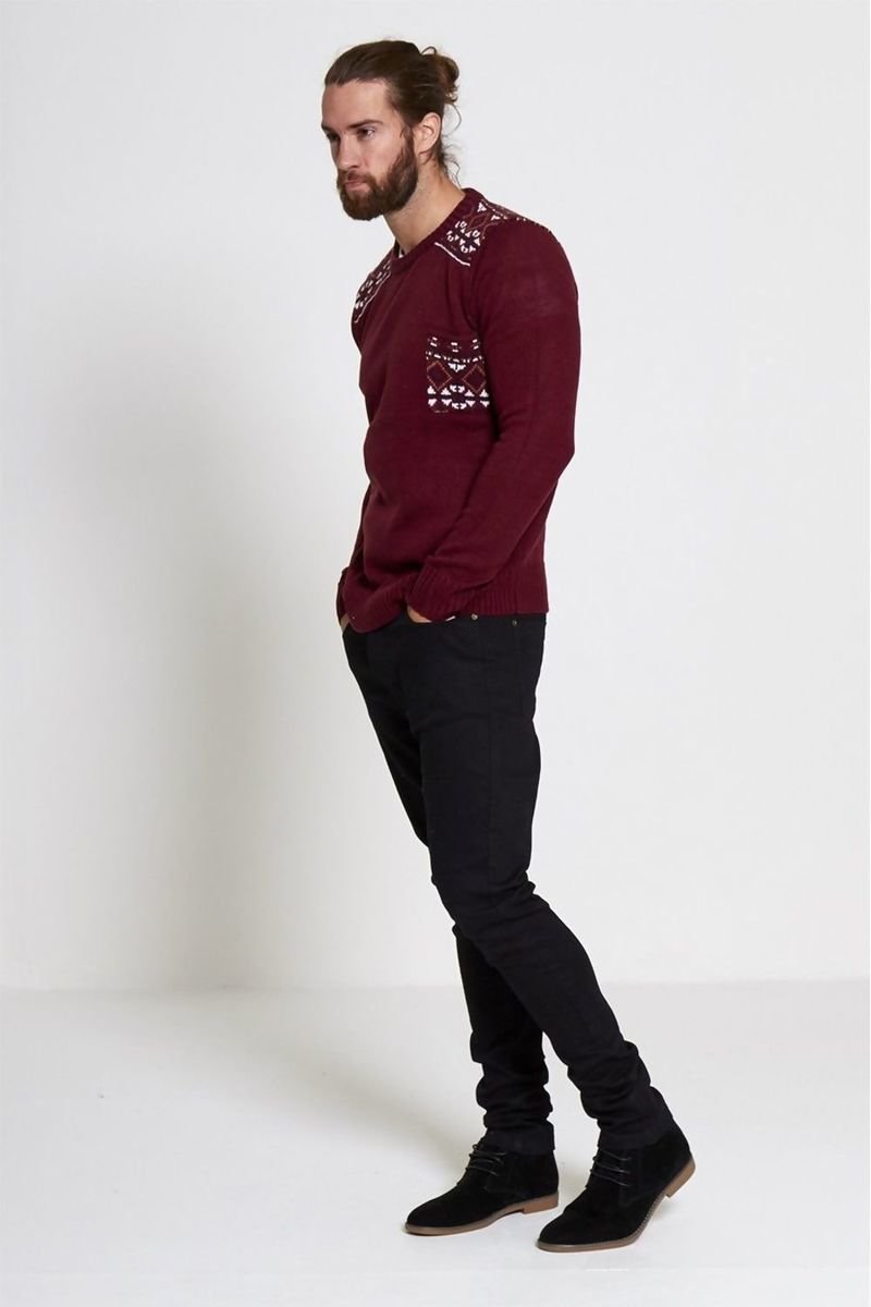 Reuben Diamond Print Knitted Jumper Thumbnail Reuben Diamond Print Knitted Jumper Thumbnail
