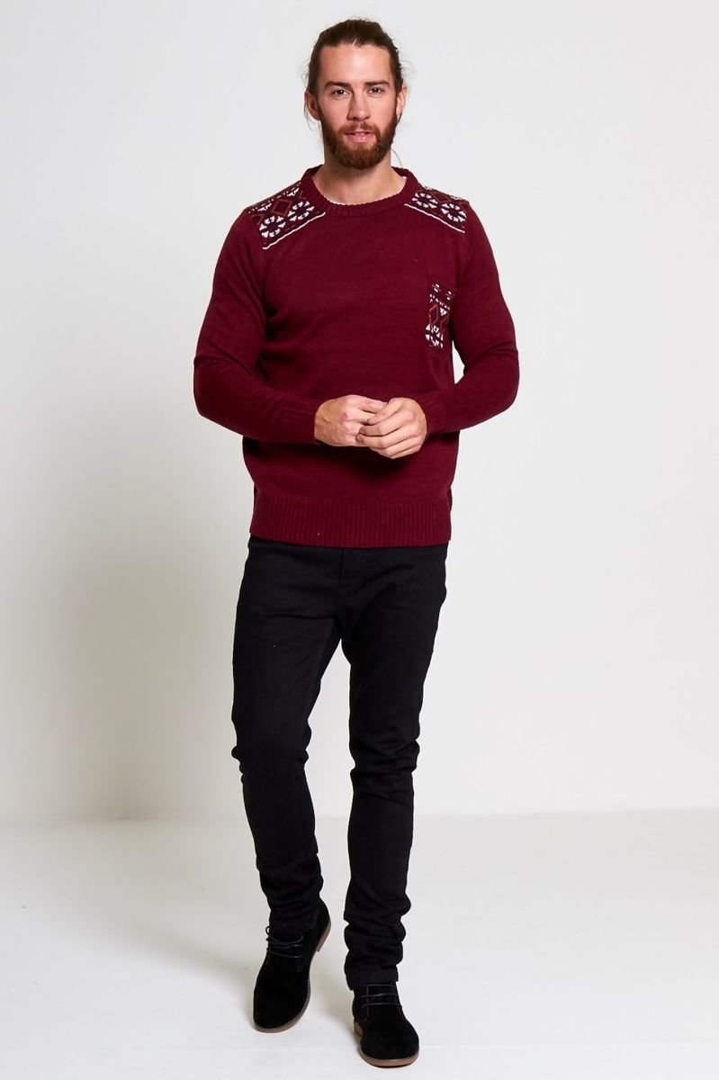 Reuben Diamond Print Knitted Jumper Thumbnail Reuben Diamond Print Knitted Jumper Thumbnail