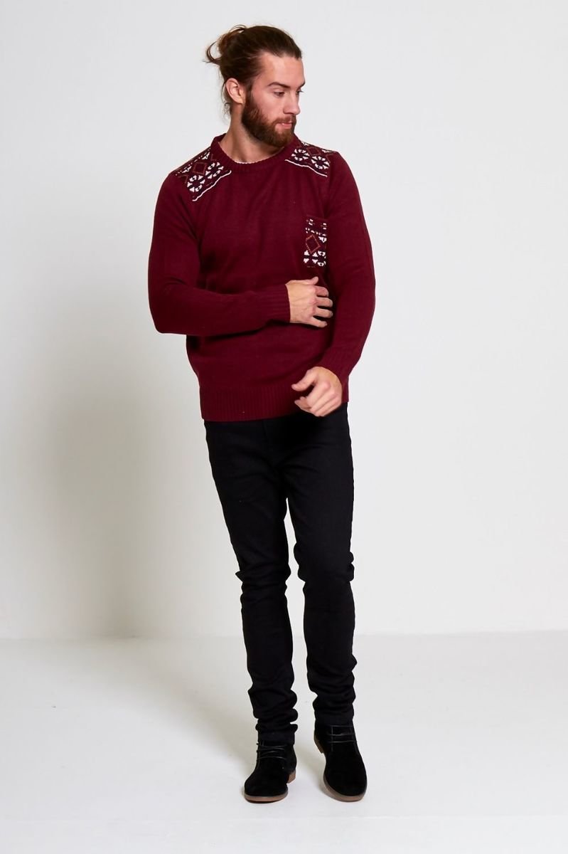 Reuben Diamond Print Knitted Jumper Thumbnail Reuben Diamond Print Knitted Jumper Thumbnail