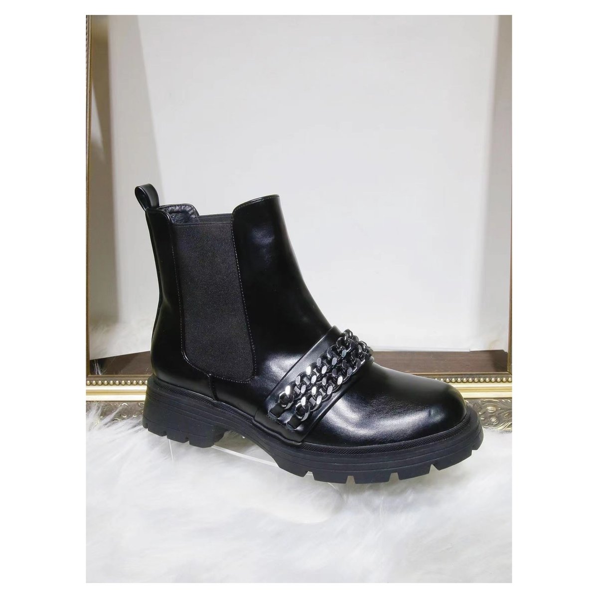 Zainab Ankle Boots with Chain Detail Zainab Ankle Boots with Chain Detail