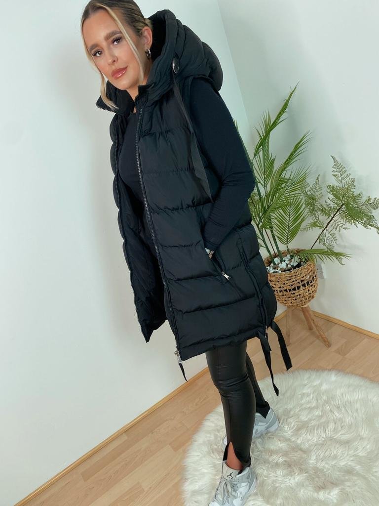 Bridget Long Puffer Hooded Gilet Thumbnail Bridget Long Puffer Hooded Gilet Thumbnail