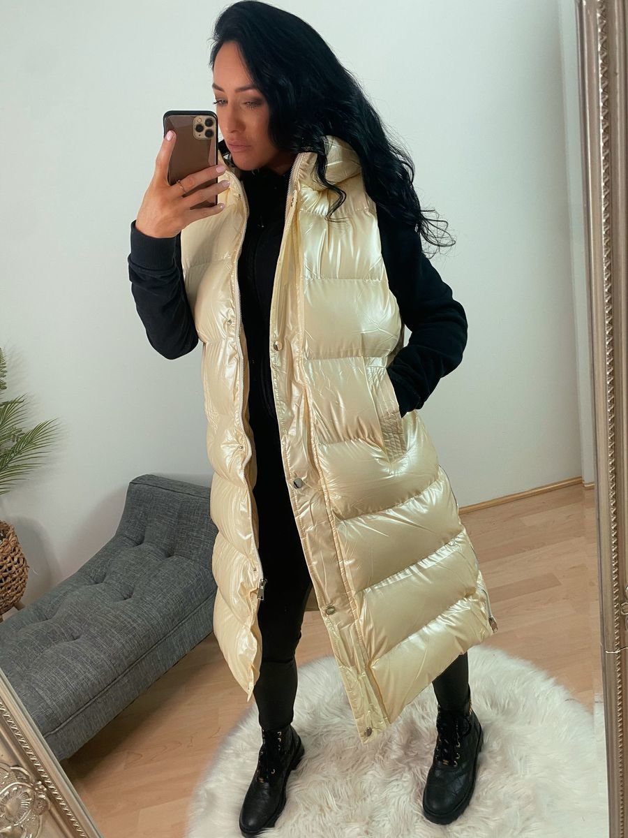 Caitlyn Long Puffer Hooded Gilet Thumbnail Caitlyn Long Puffer Hooded Gilet Thumbnail