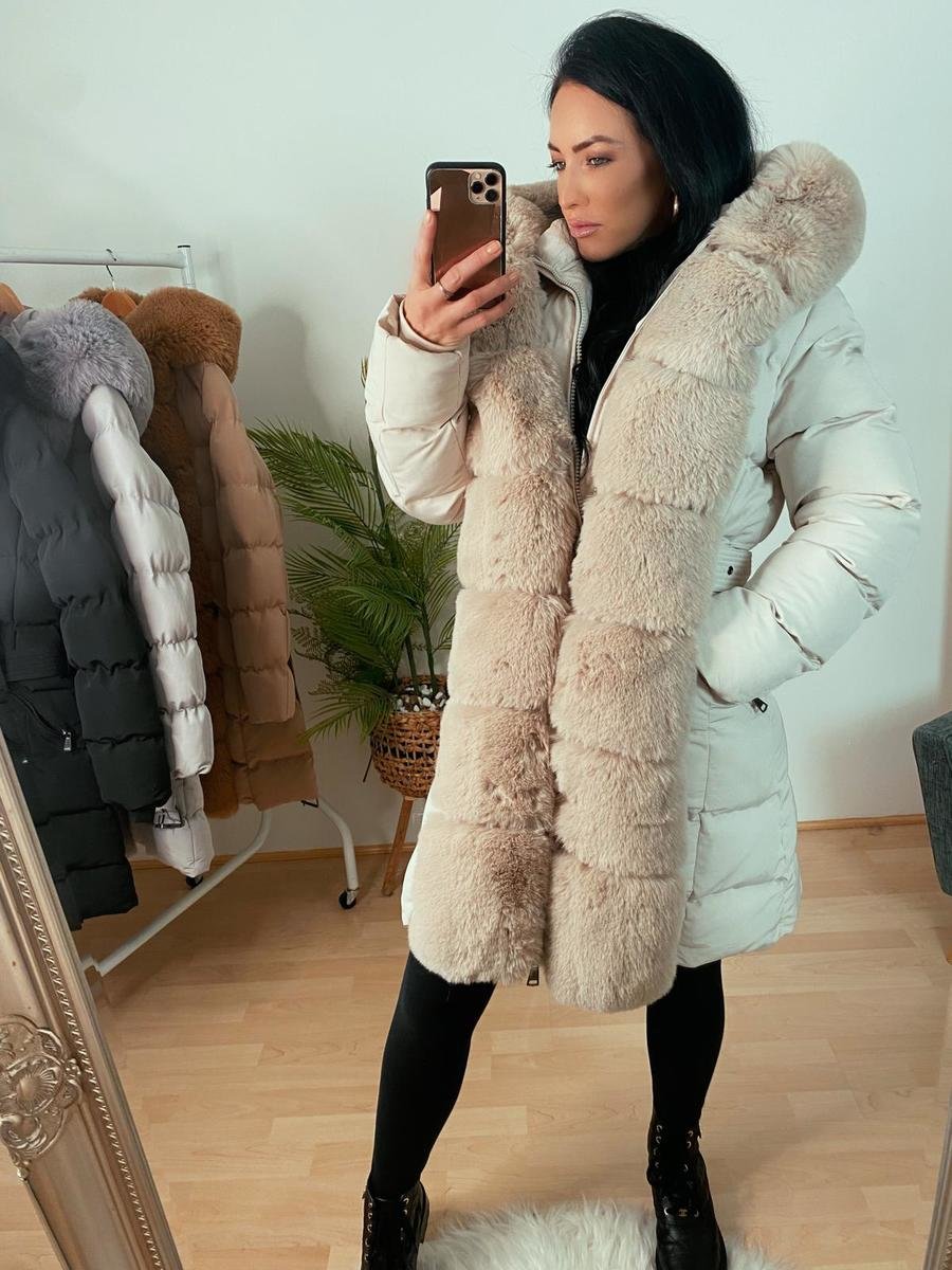 Shelly Faux Fur Hooded Padded Long Coat Thumbnail Shelly Faux Fur Hooded Padded Long Coat Thumbnail