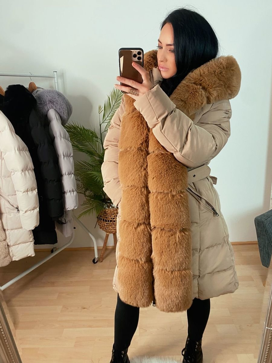 Shelly Faux Fur Hooded Padded Long Coat Shelly Faux Fur Hooded Padded Long Coat