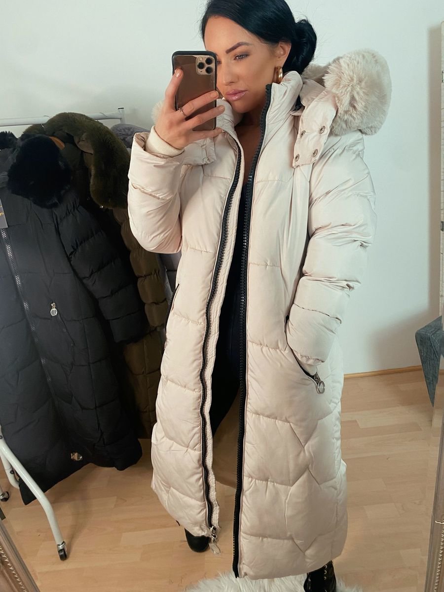 Mary Faux Fur Hooded Padded Long Coat Thumbnail Mary Faux Fur Hooded Padded Long Coat Thumbnail