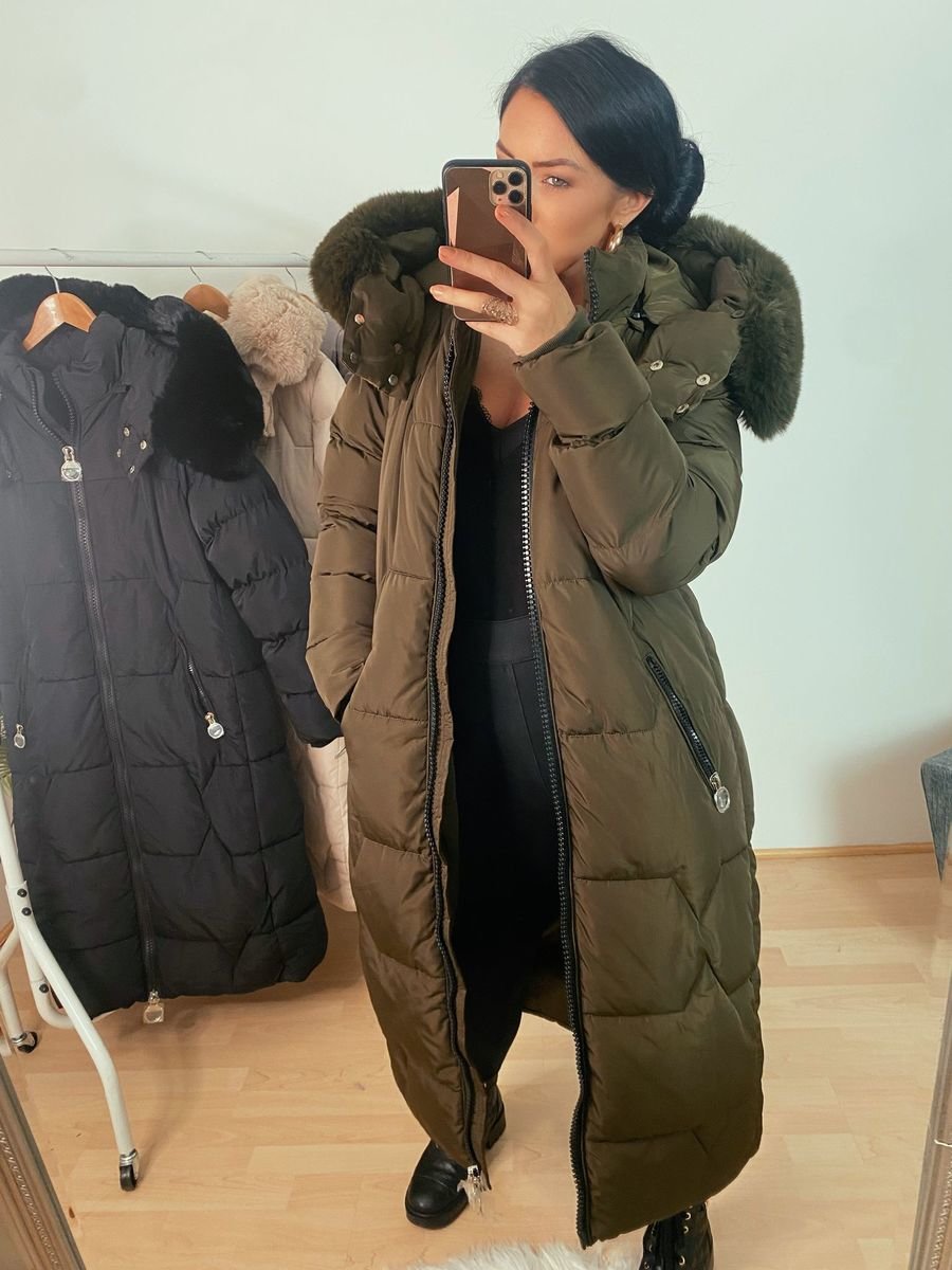 Mary Faux Fur Hooded Padded Long Coat Thumbnail Mary Faux Fur Hooded Padded Long Coat Thumbnail
