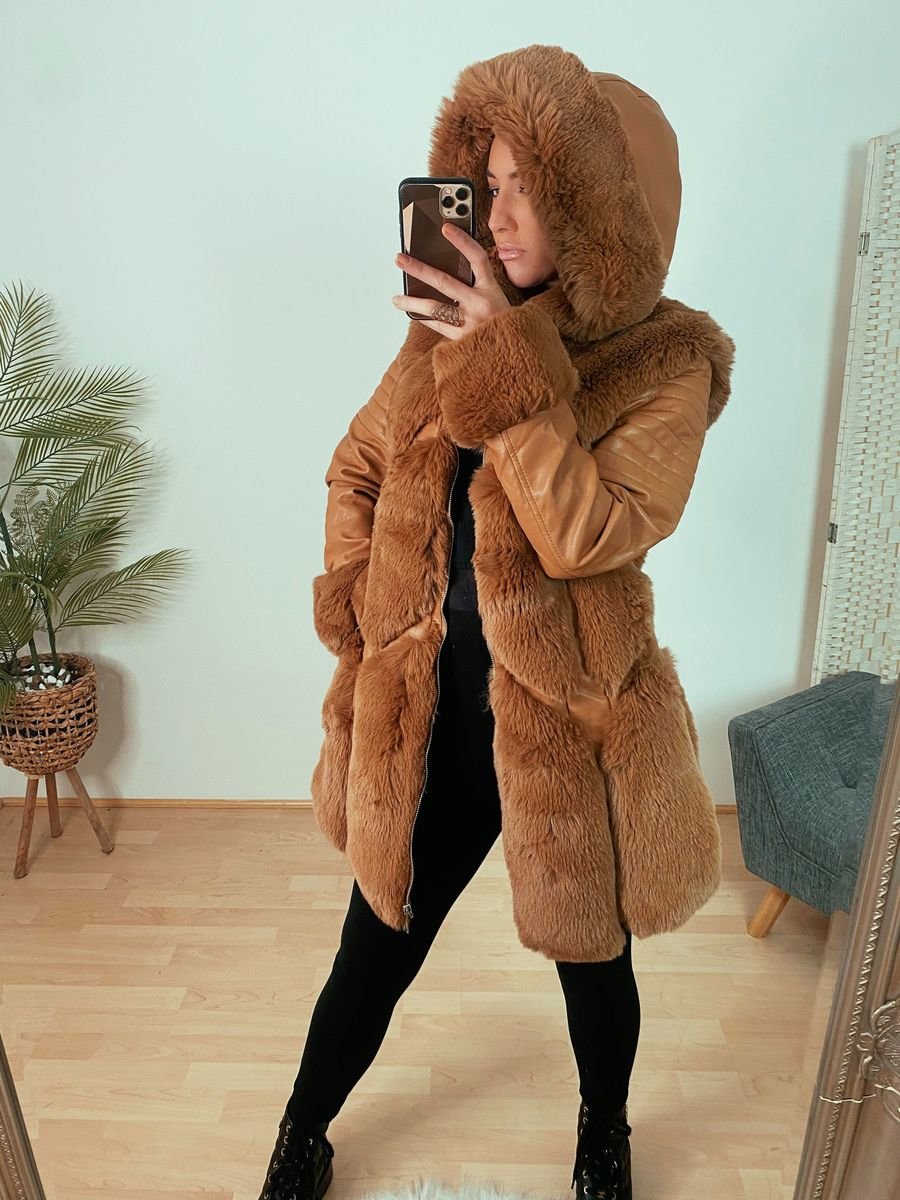 Tabitha PU Faux Fur Coat Thumbnail Tabitha PU Faux Fur Coat Thumbnail