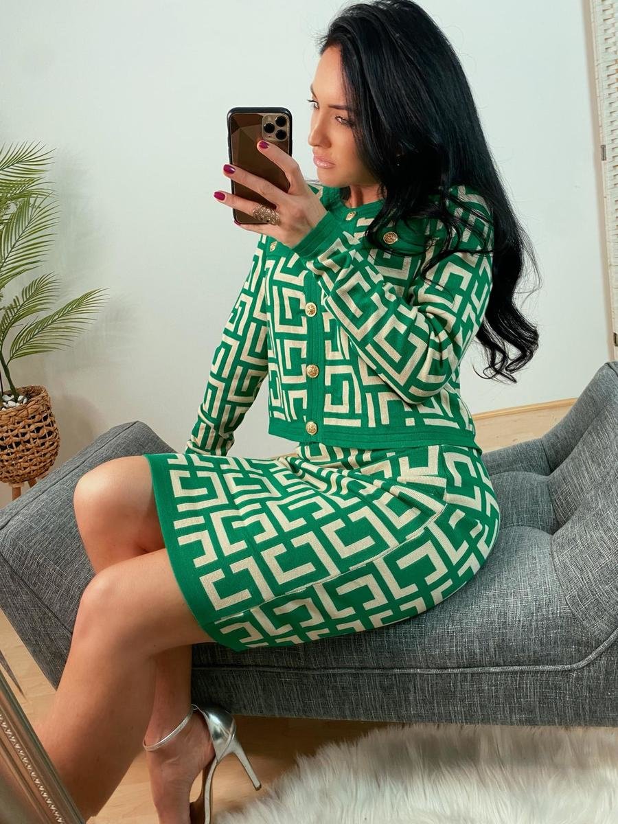 Celia Geo Print Knitted Two-Piece Set Thumbnail Celia Geo Print Knitted Two-Piece Set Thumbnail