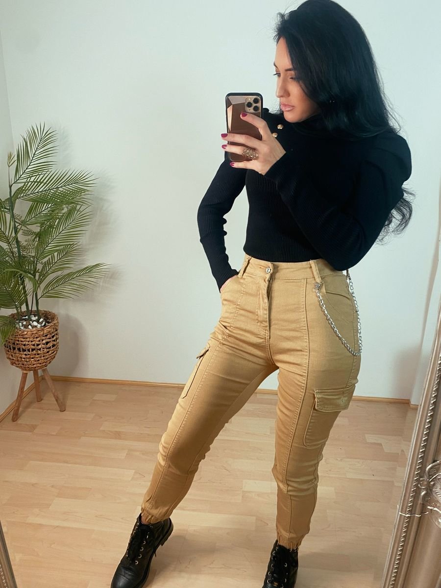 Merryn Stretch Denim Cargo Trousers Merryn Stretch Denim Cargo Trousers
