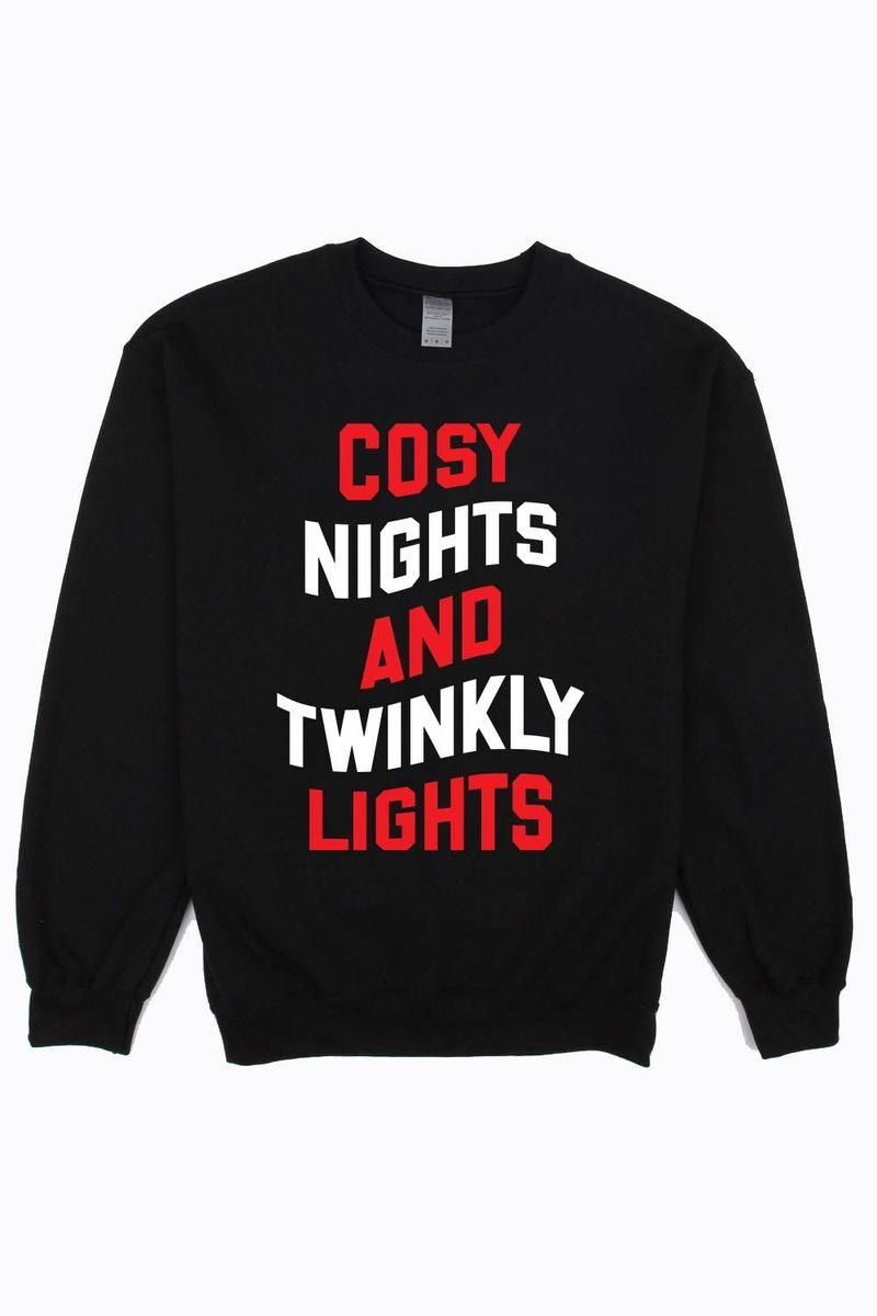Ashley Cosy Nights and Twinkly Lights Christmas Sweatshirt Ashley Cosy Nights and Twinkly Lights Christmas Sweatshirt