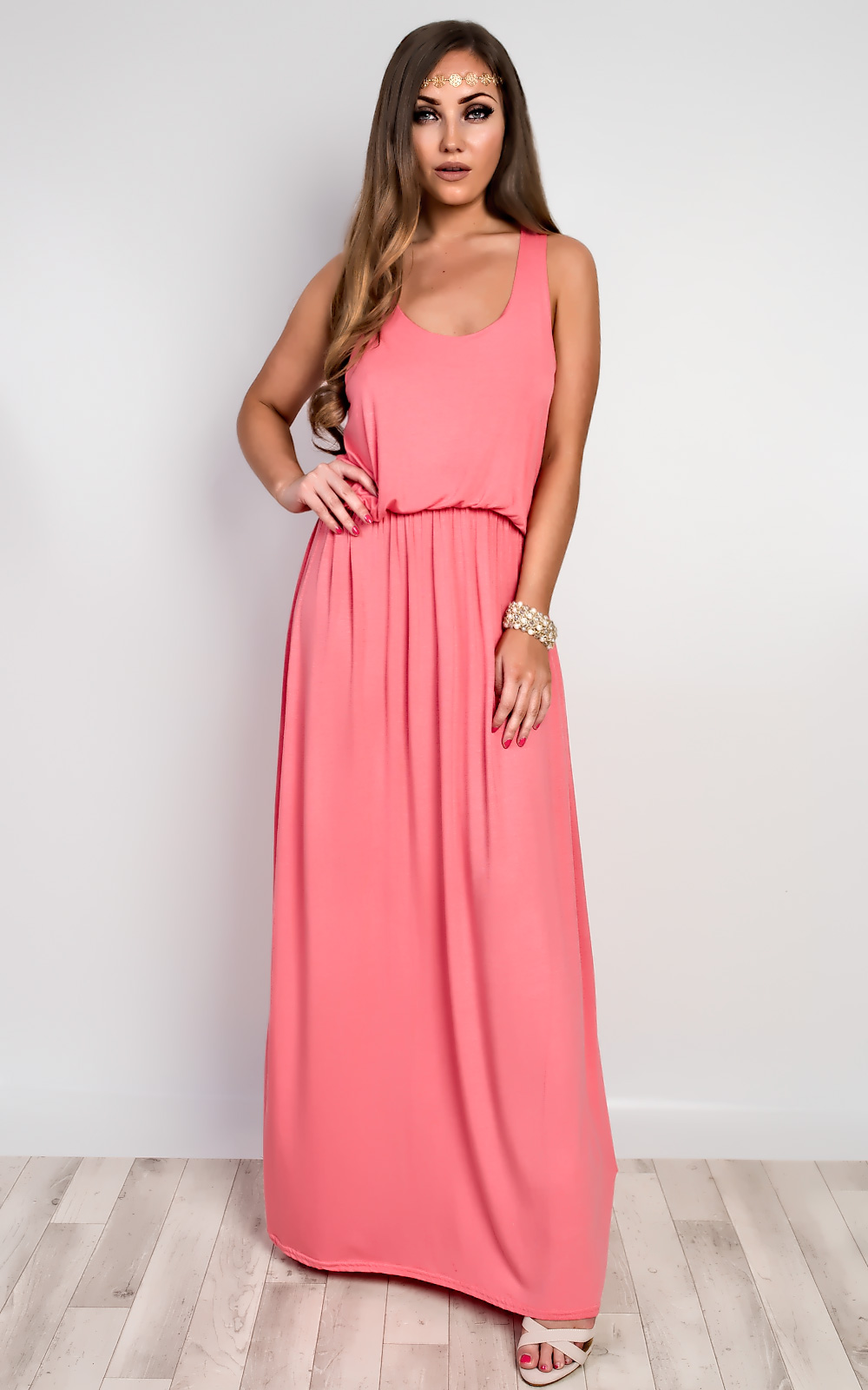 Aida Gathered Maxi Dress Thumbnail