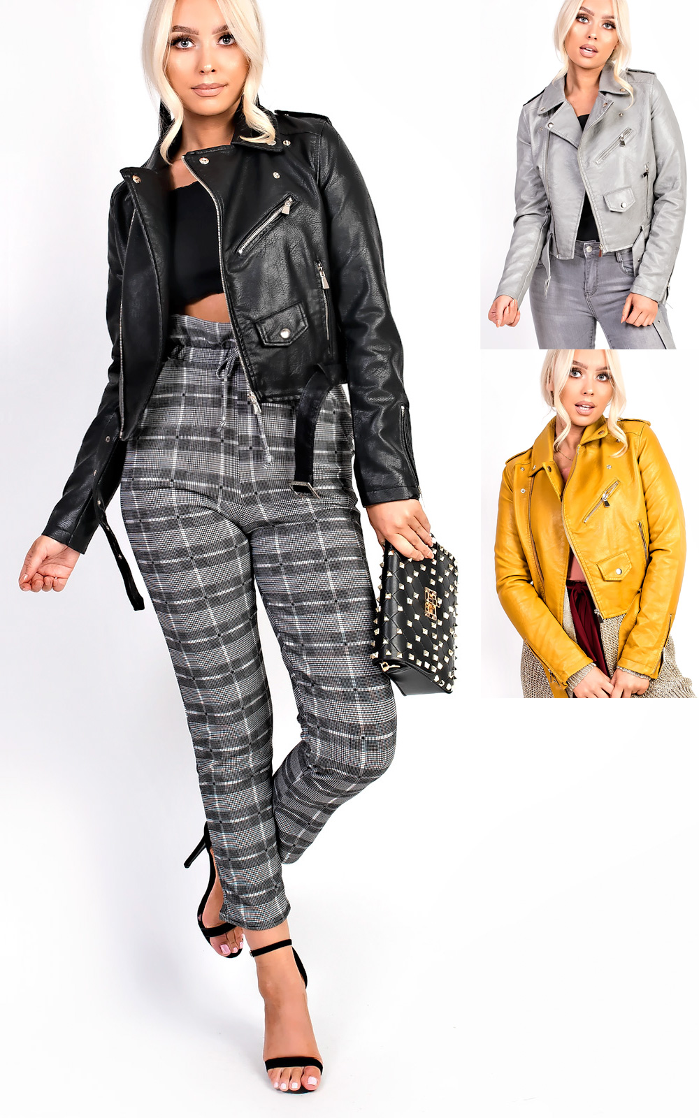 Leyla Biker Faux Leather Jacket Thumbnail Leyla Biker Faux Leather Jacket Thumbnail