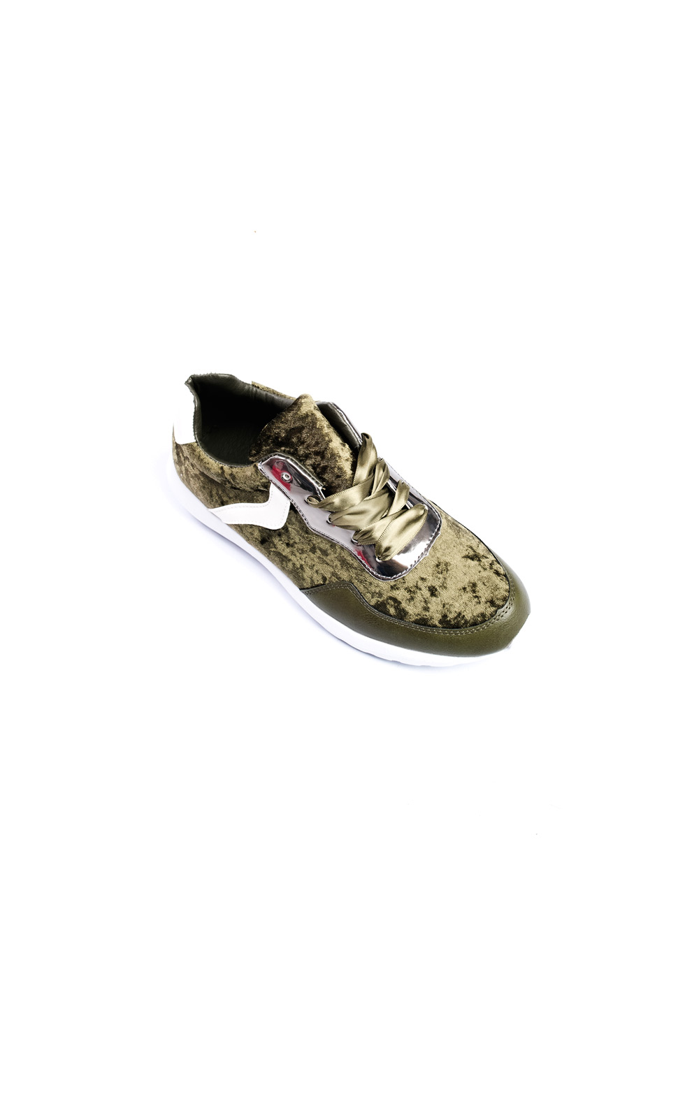 Kristen Velvet Lace Up Ribbon Trainers Thumbnail Kristen Velvet Lace Up Ribbon Trainers Thumbnail