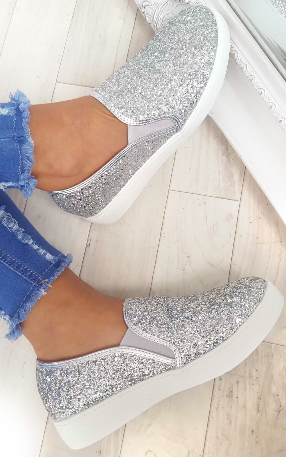 Alex Slip On Chunky Glitter Trainers Thumbnail Alex Slip On Chunky Glitter Trainers Thumbnail