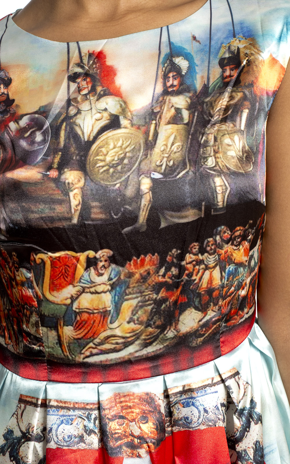 Helena Battle Print Midi Dress Thumbnail Helena Battle Print Midi Dress Thumbnail