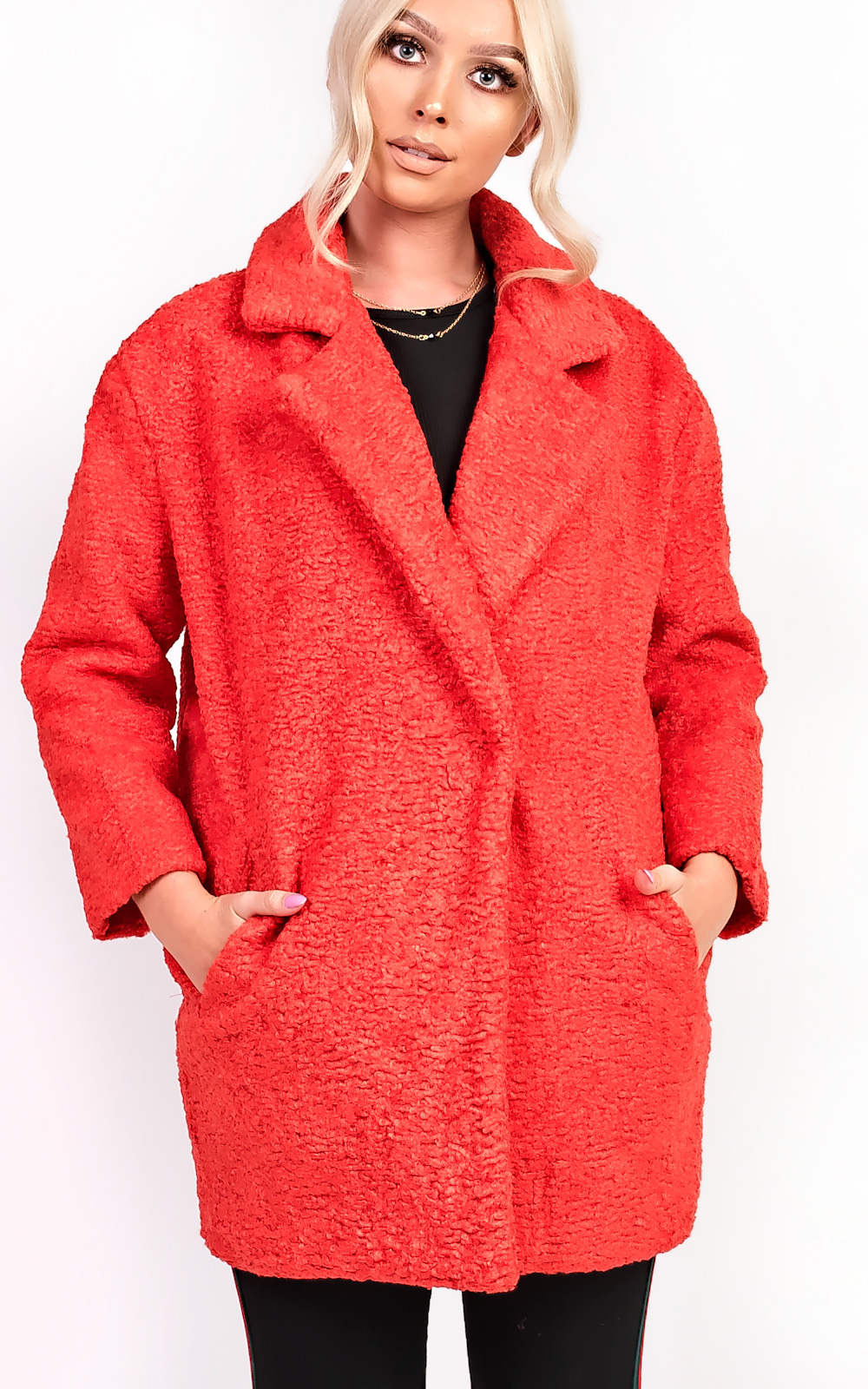 Kayli Boucle Collar Button Coat Thumbnail