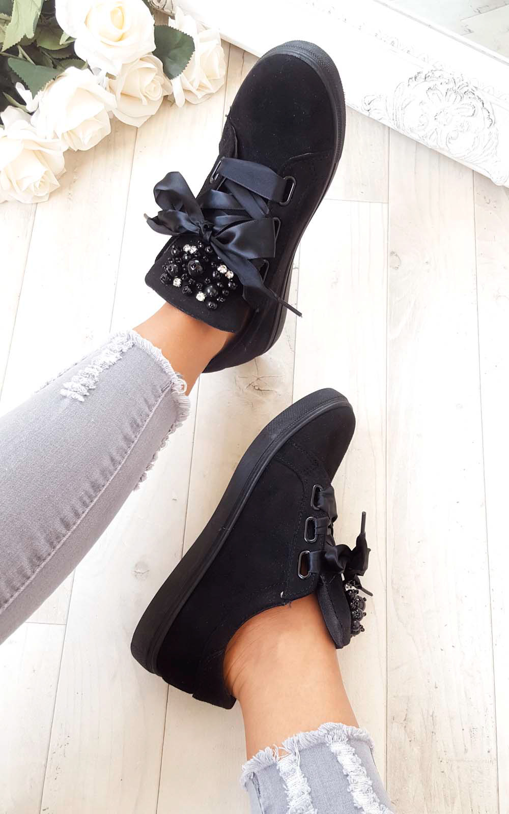 Amy Embellished Suede Trainers Amy Embellished Suede Trainers