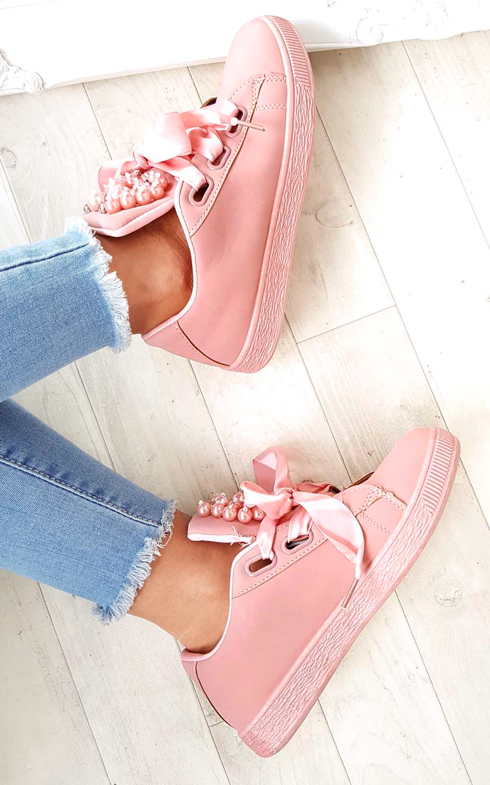 Ayla Embellished Faux Leather Trainers Thumbnail Ayla Embellished Faux Leather Trainers Thumbnail