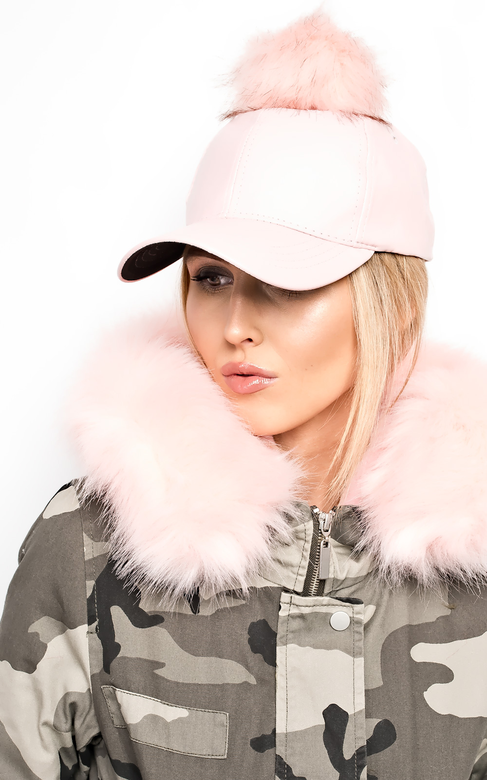 Riley Pompom Leather Hat Thumbnail Riley Pompom Leather Hat Thumbnail