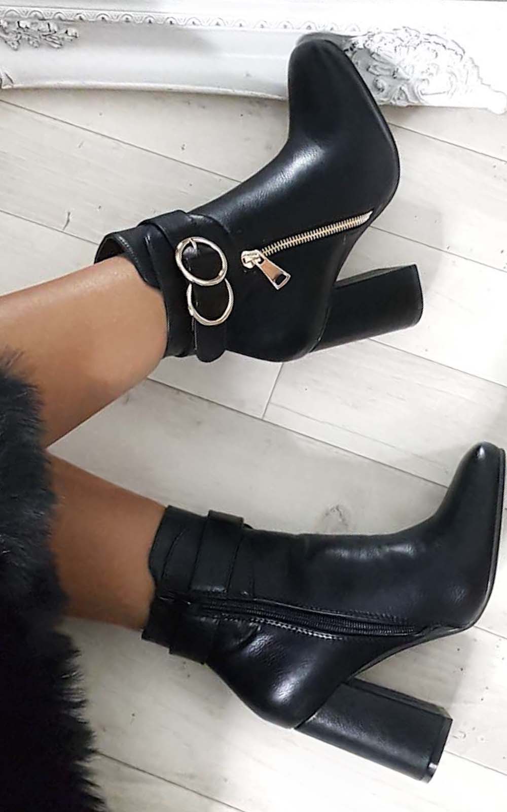 Tiara Hoop Zip Ankle Boots Thumbnail