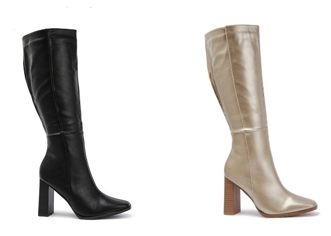 Tahlia Square Block Heeled Knee Point Toe Boots Tahlia Square Block Heeled Knee Point Toe Boots