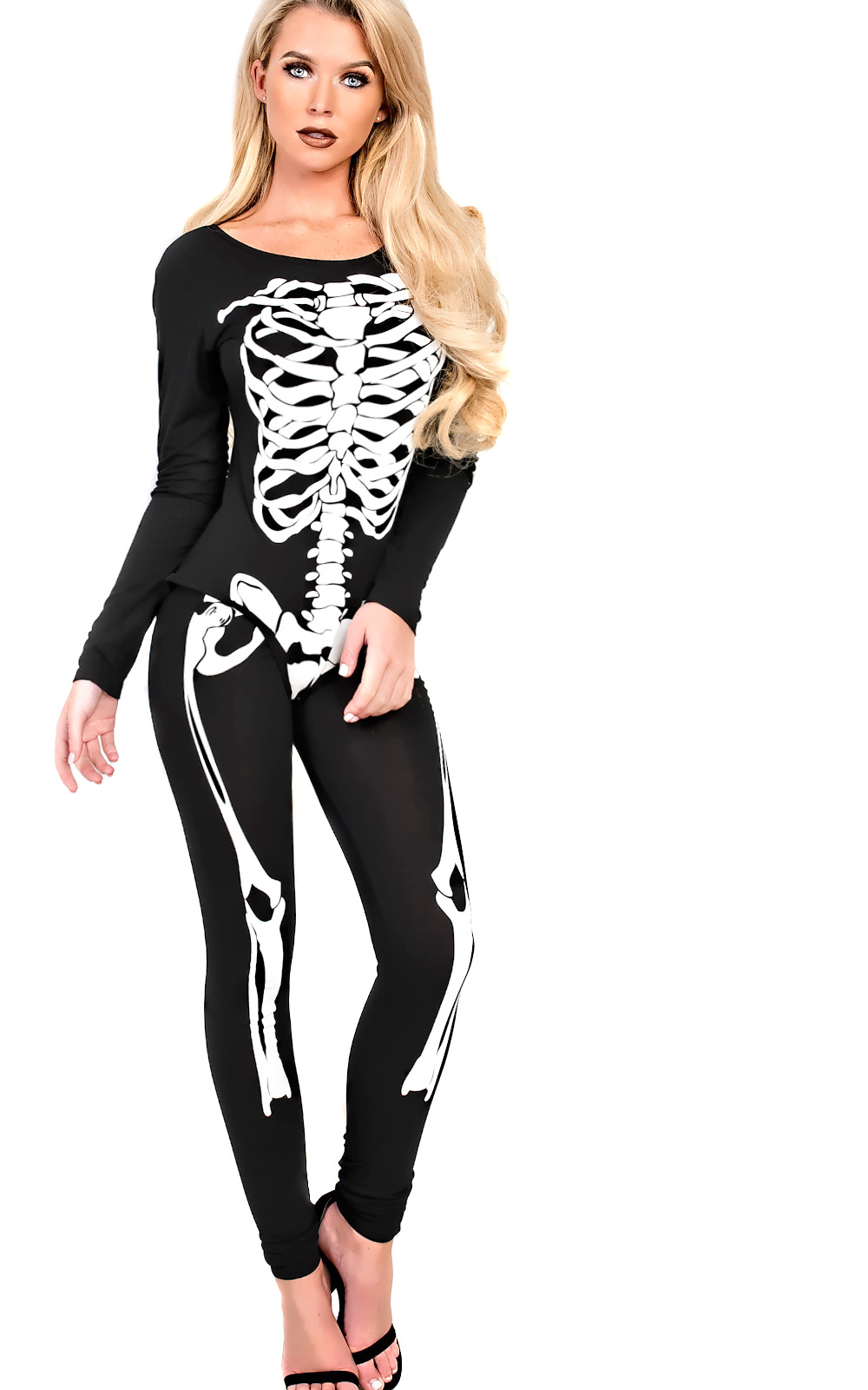 Skeleton Print Fancy Dress Leggings Thumbnail