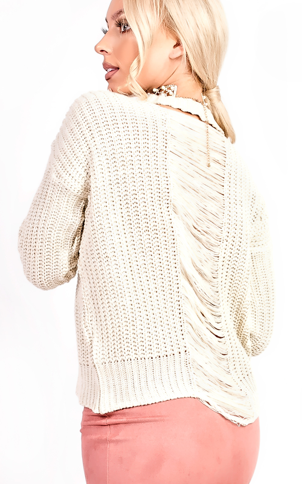 Sara Knitted Distressed Jumper Thumbnail