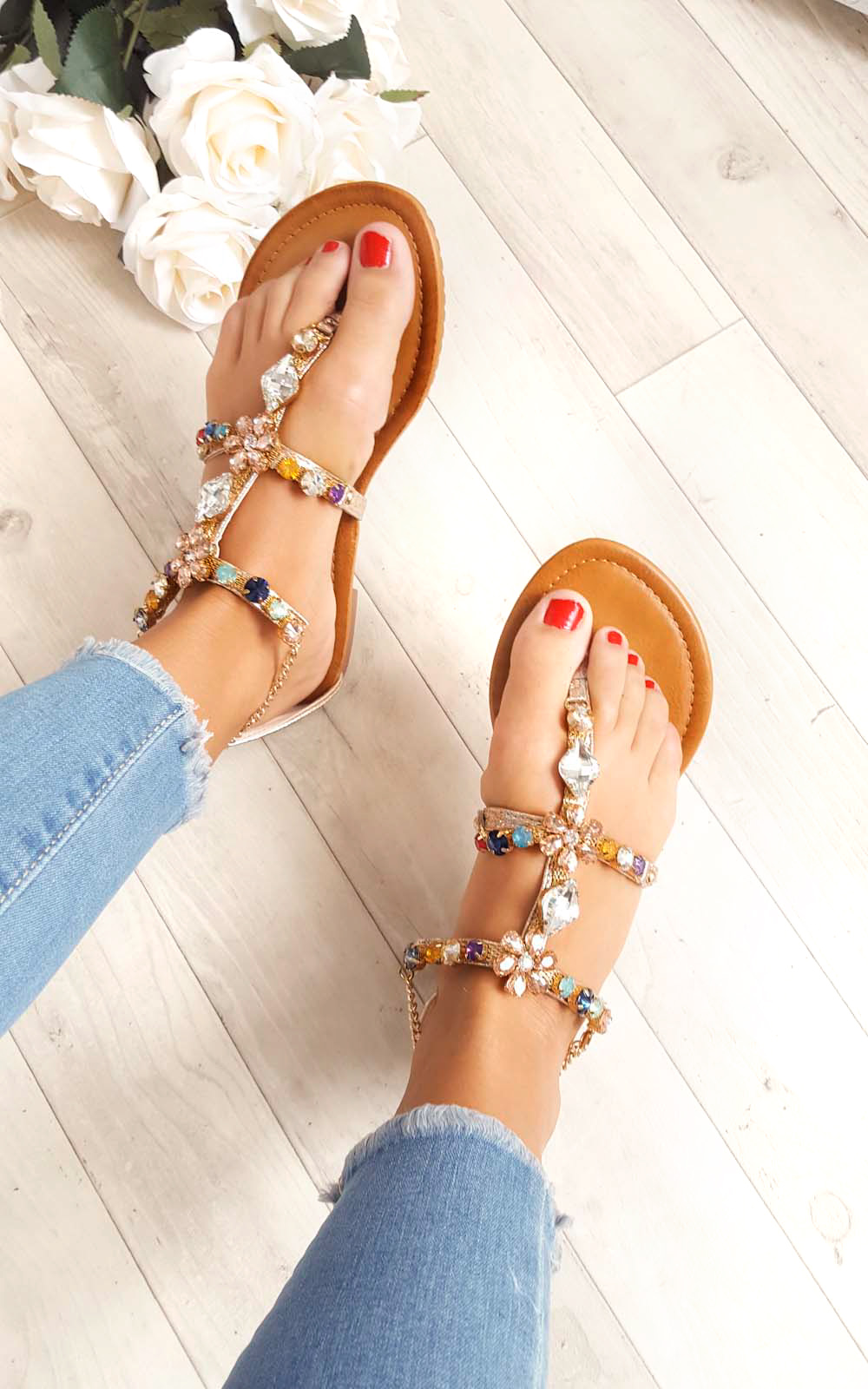 Gomez Crystal Embellished Sandals