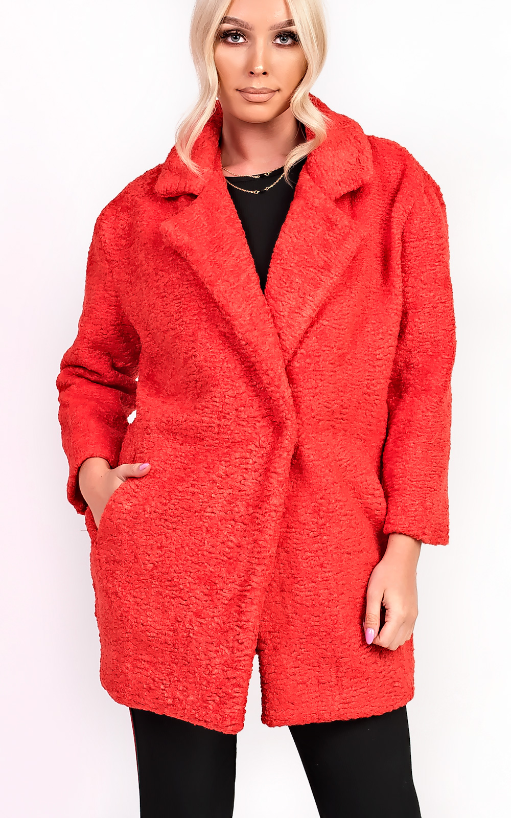 Kayli Boucle Collar Button Coat Thumbnail