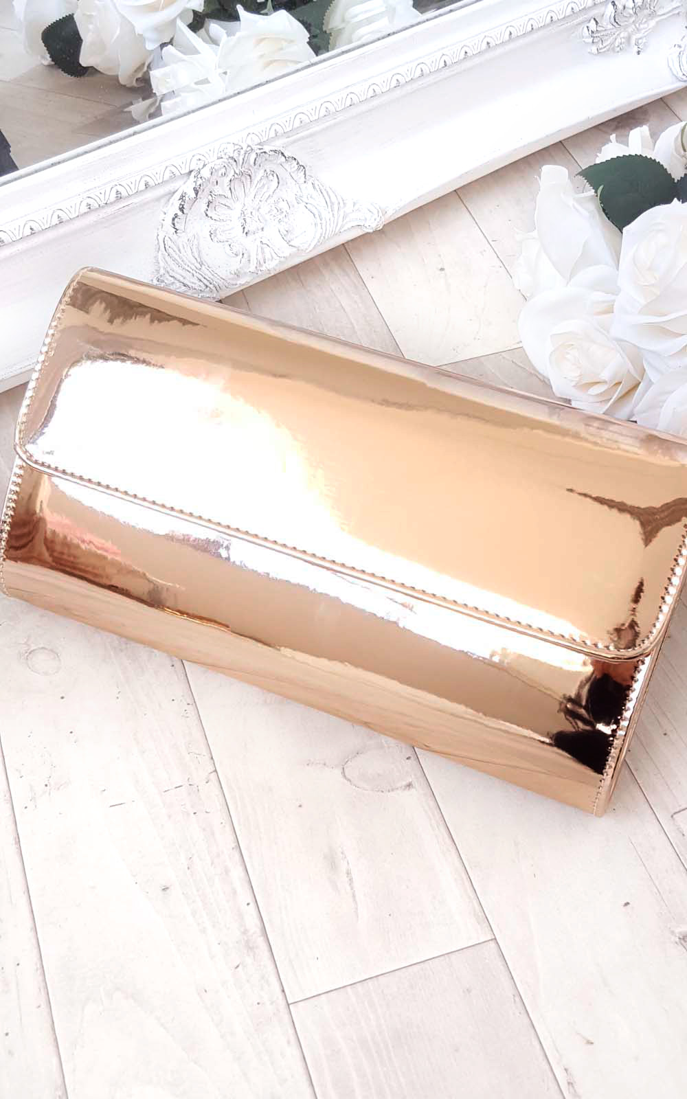 Mika Metallic Envelope Clutch Bag Thumbnail Mika Metallic Envelope Clutch Bag Thumbnail