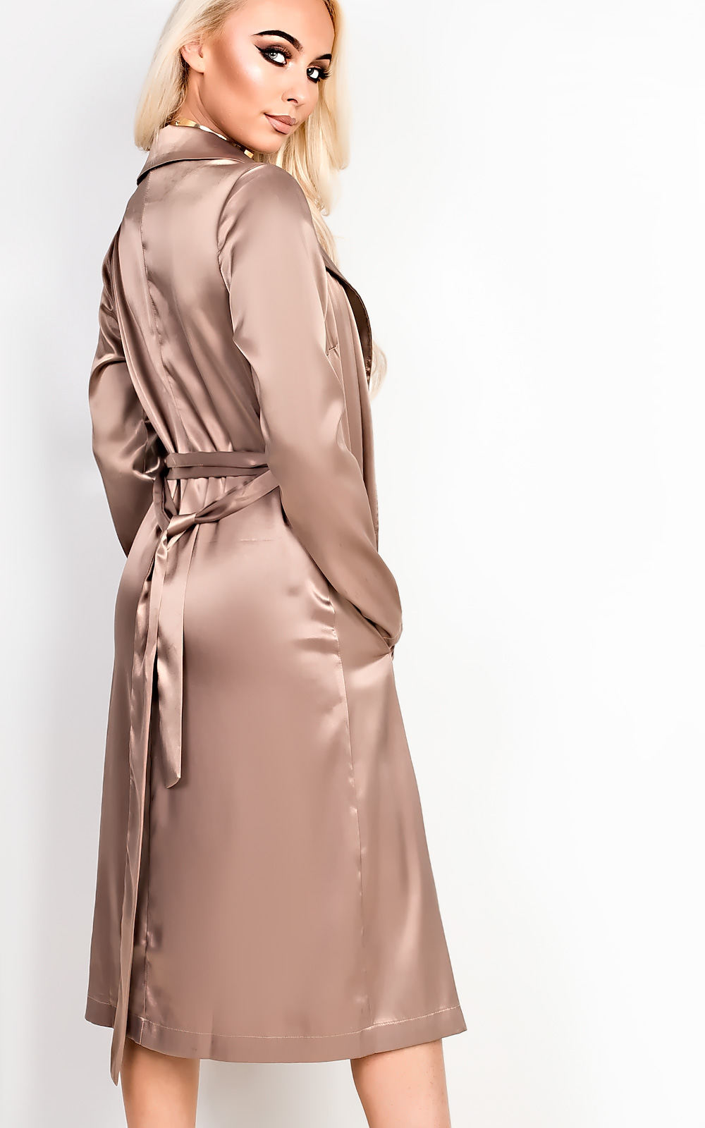 Bronze Pandora Satin Duster Coat ikrush