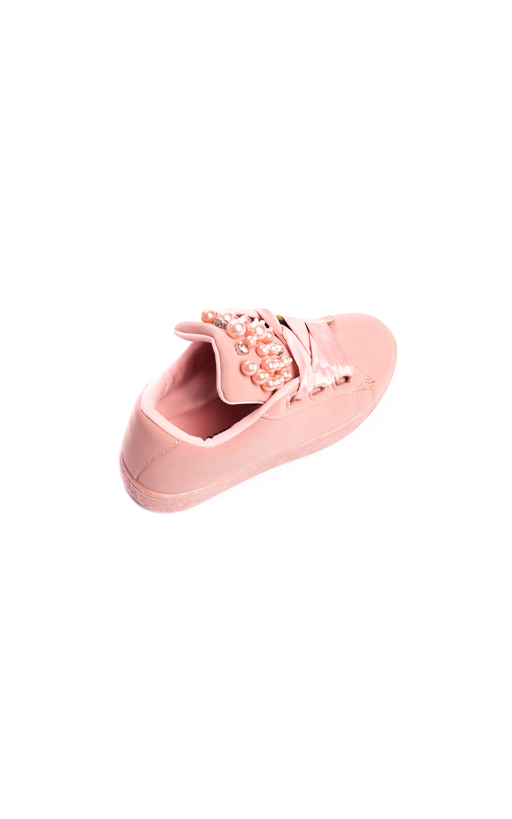 Ayla Embellished Faux Leather Trainers Thumbnail