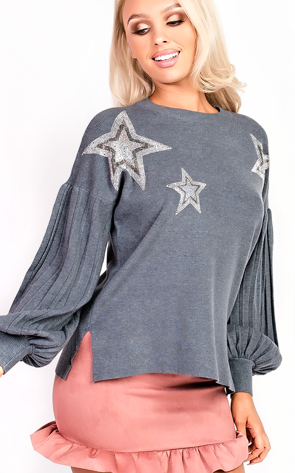 Cheryl Knitted Star Embellished Jumper 