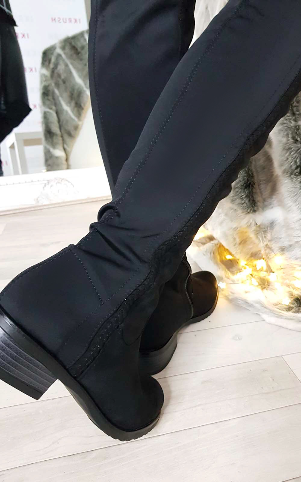 Lexi Faux Suede Stretch Knee High Boots Thumbnail Lexi Faux Suede Stretch Knee High Boots Thumbnail