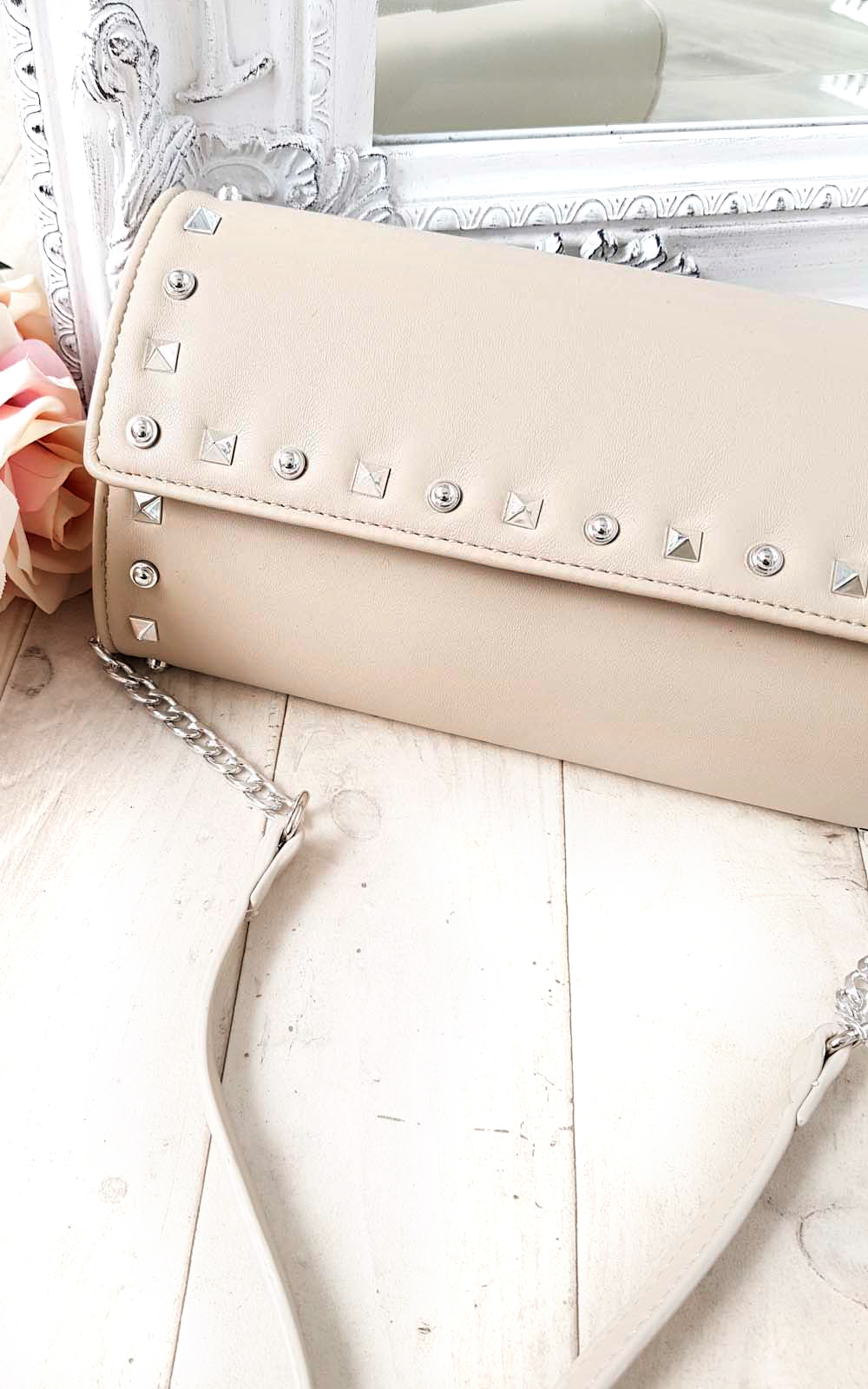 Rosa Quilted Gold Studded Clutch Bag Thumbnail Rosa Quilted Gold Studded Clutch Bag Thumbnail