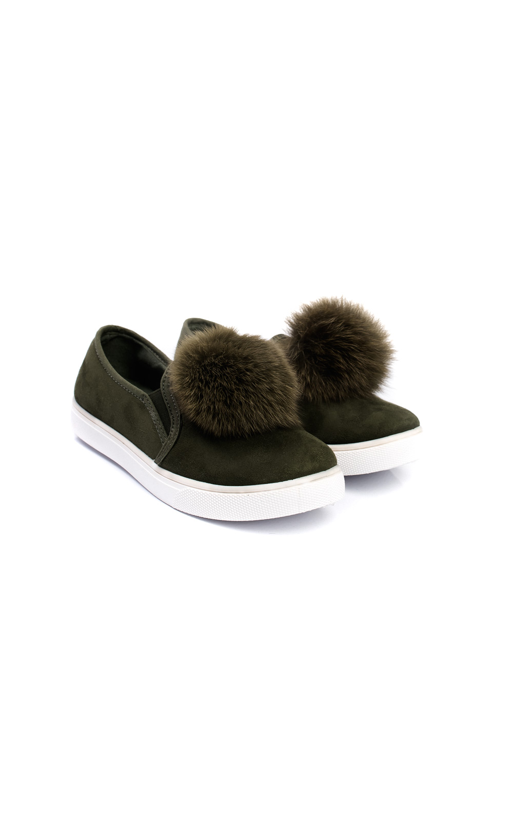 Aliana Pompom Faux Suede Trainers Aliana Pompom Faux Suede Trainers
