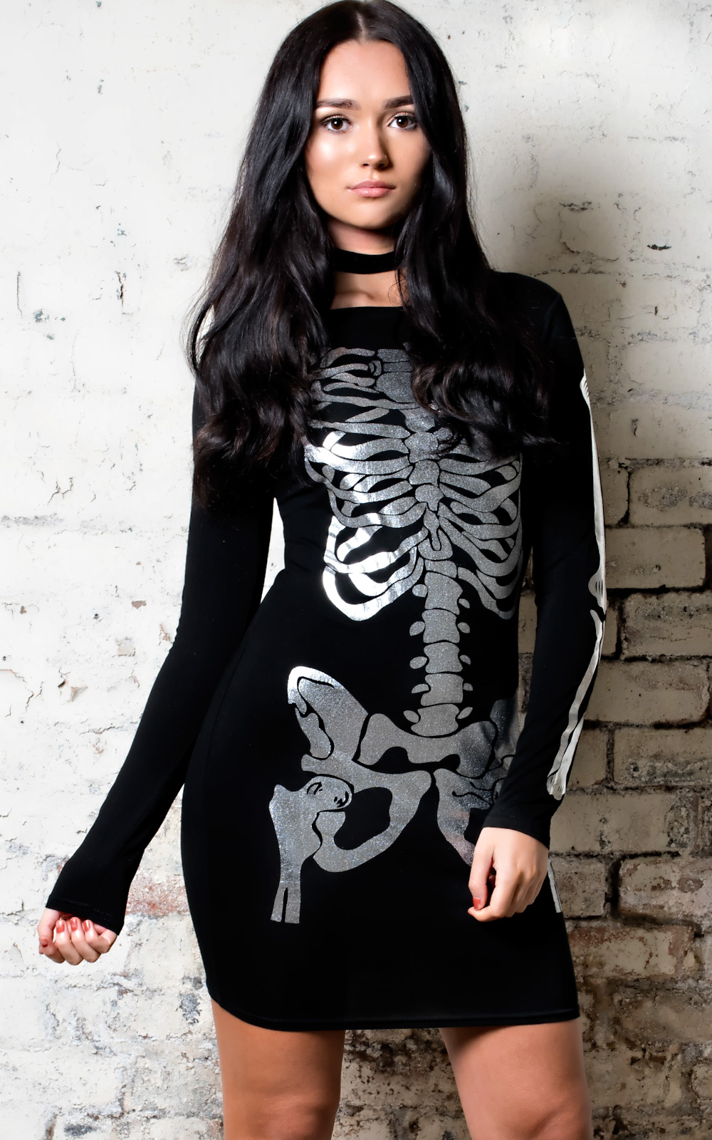 Skeleton Metalic Fancy Dress Skeleton Metalic Fancy Dress