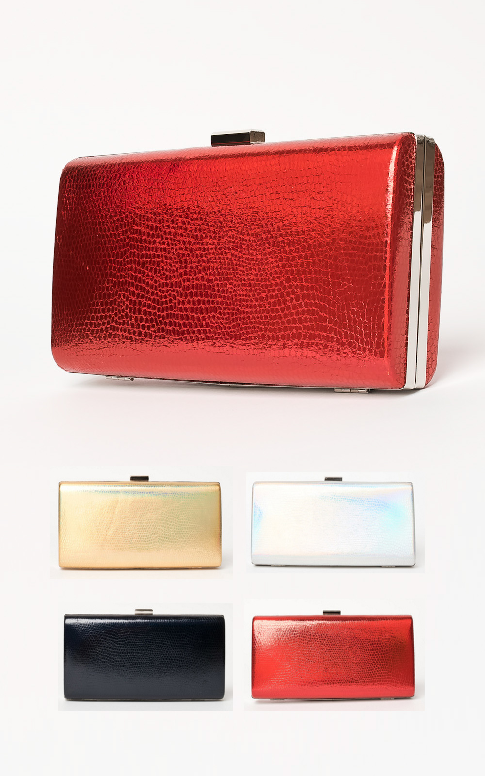 Anneke Croc Metallic Clutch Bag Thumbnail