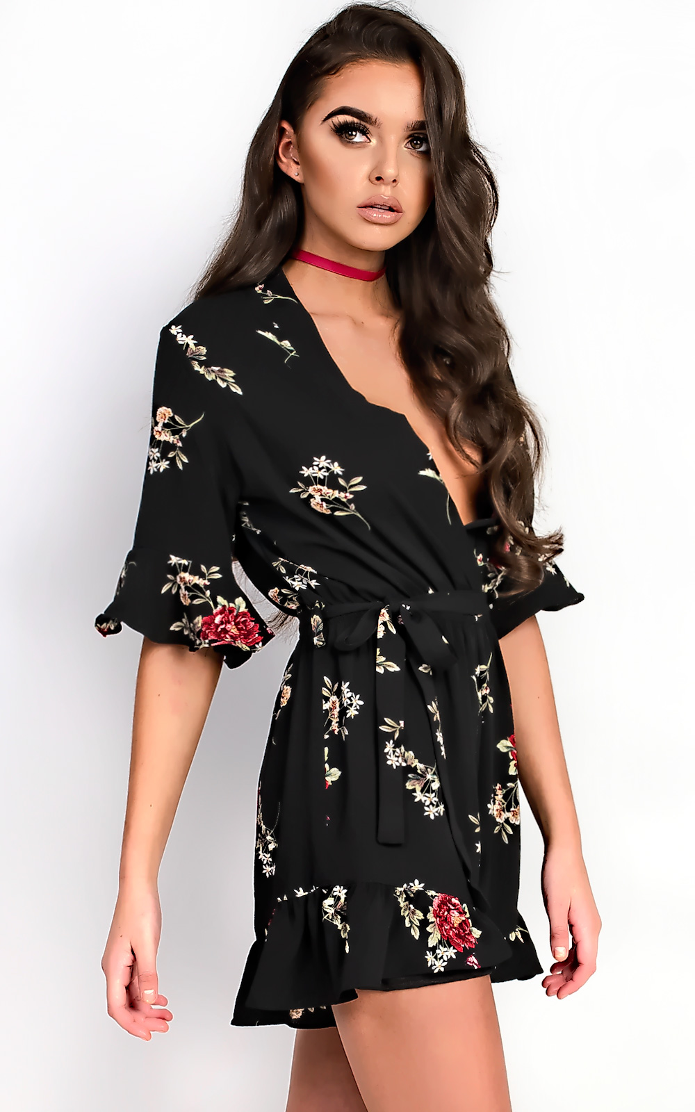 Lexie Floral Frill Playsuit Thumbnail