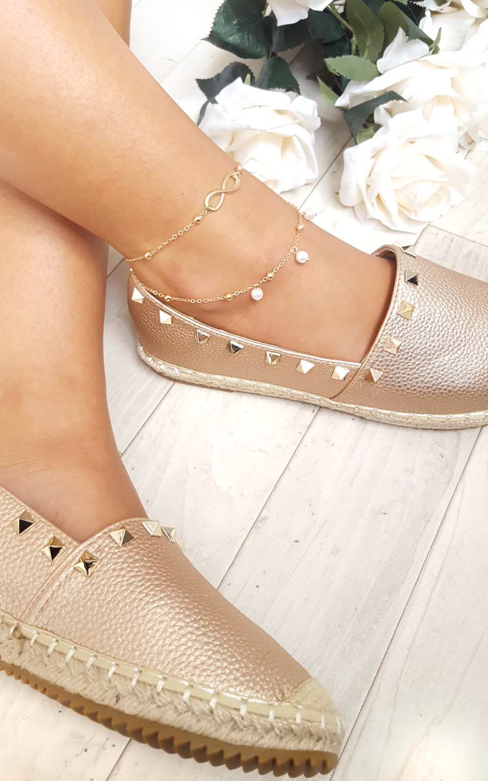 Ana Infinity Pearl Anklet  Thumbnail