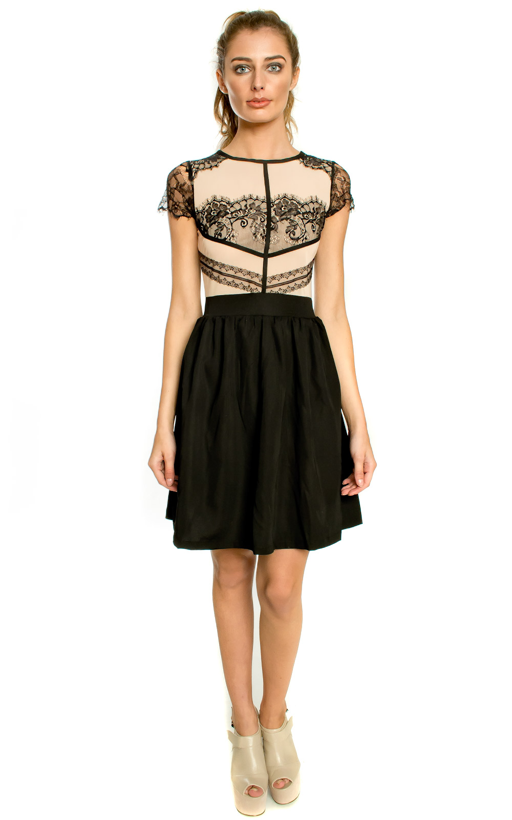 Dylan Fine Lace Trim Dress