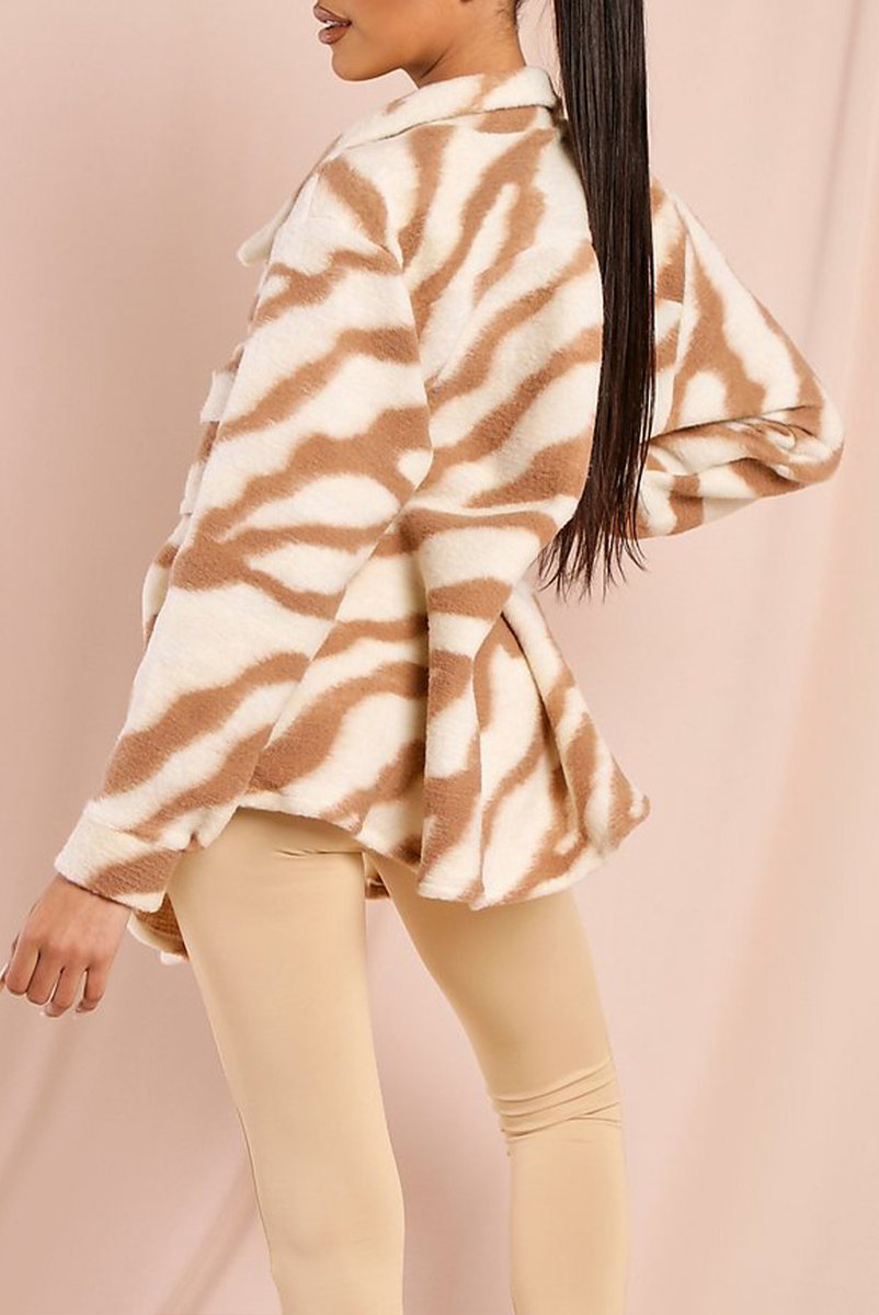 Reeva Zebra Print Button Down Shacket Thumbnail